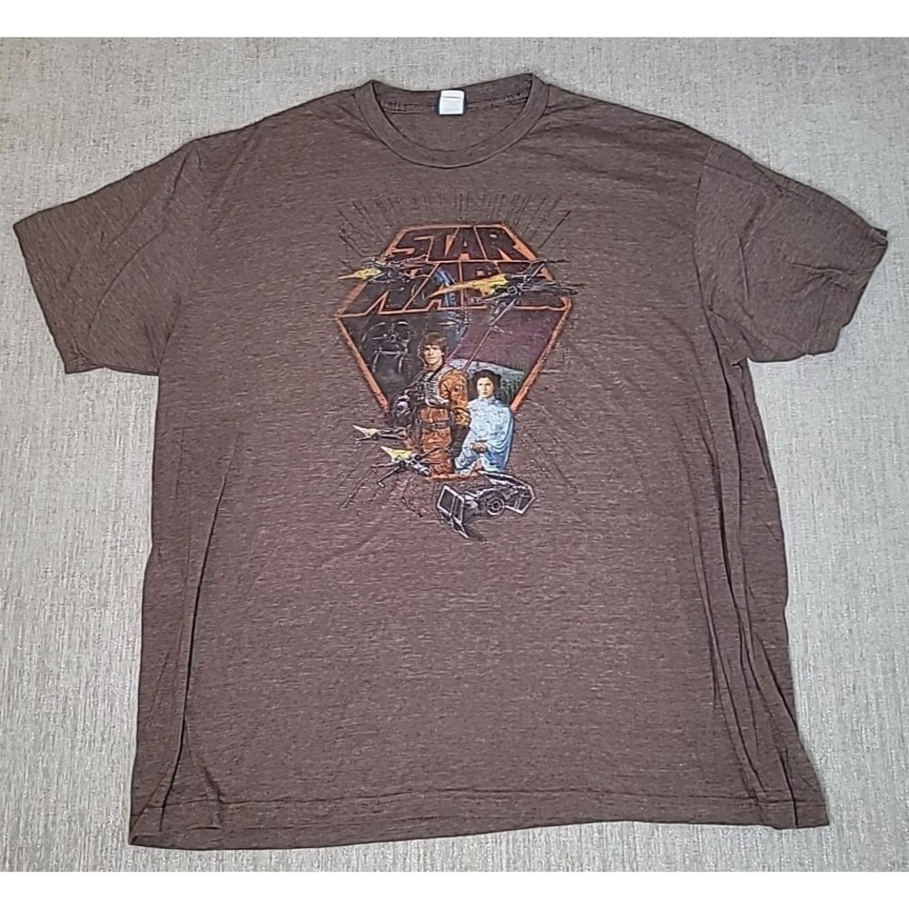 Star Wars Luke Skywalker Princess Leia Lucasfilm Y2K Short Sleeve Mens 2X Shirt